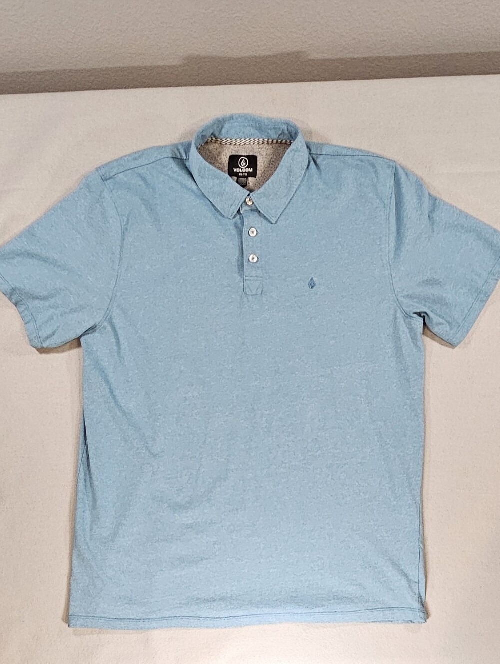 Volcom Men's 2XL Light Blue Short Sleeve Polo Shirt